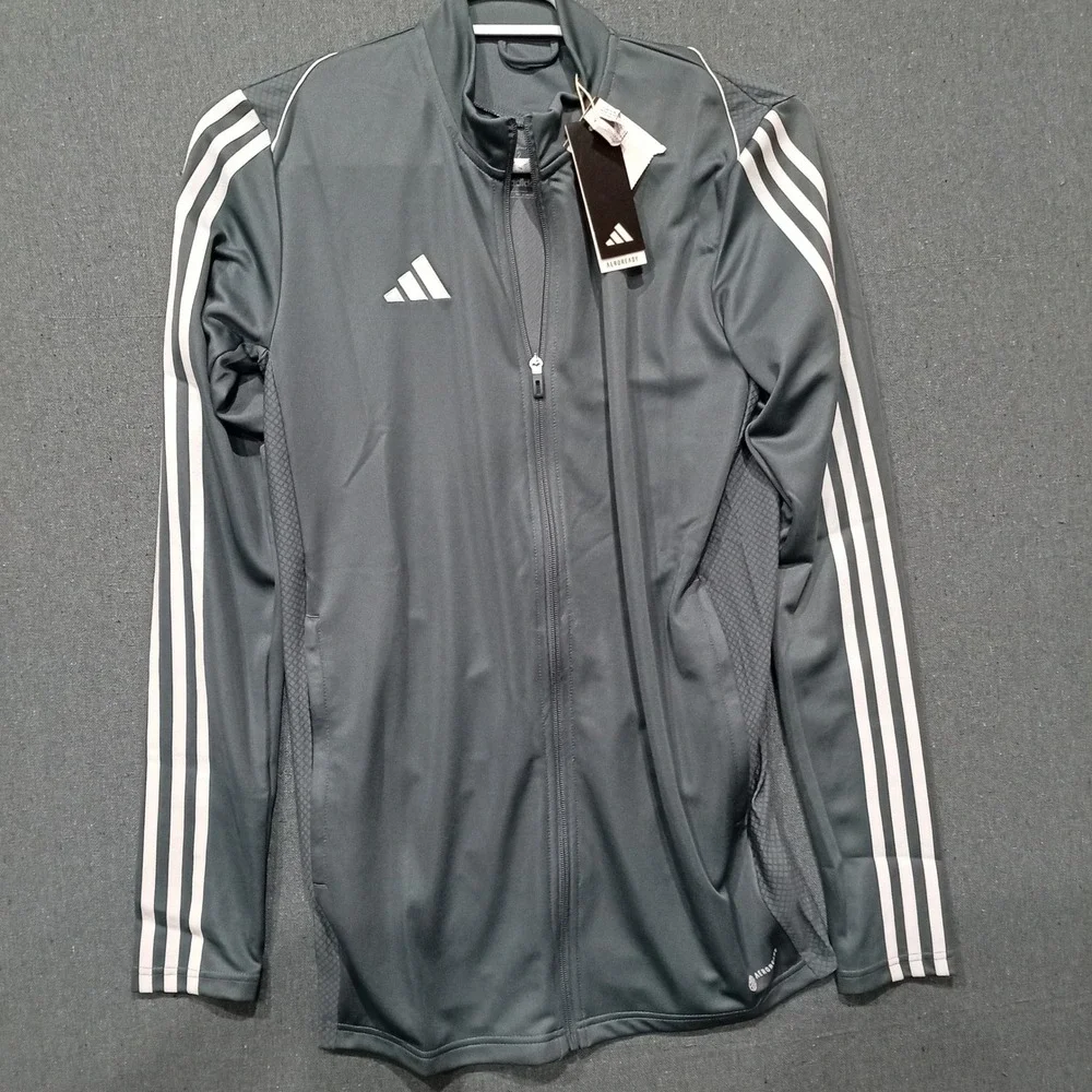 Adidas Tiro 23 Training Jacket Mens Medium Tall MT2 Grey HS3504 AEROREADY Slim